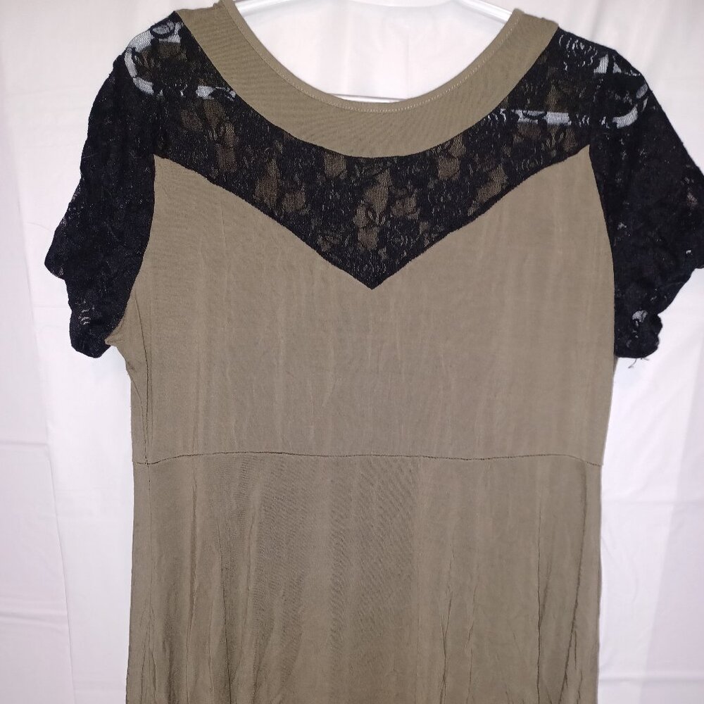 Chvity Lace Top - Olive Green - XL